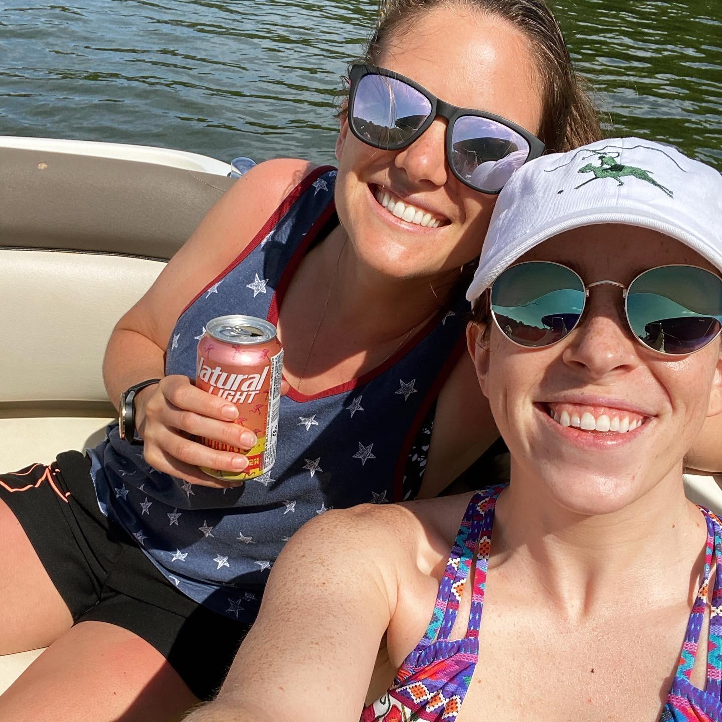 We'll never pass up an opportunity for a boat ride, and Lo will never say no to a Natty! ATL 2020