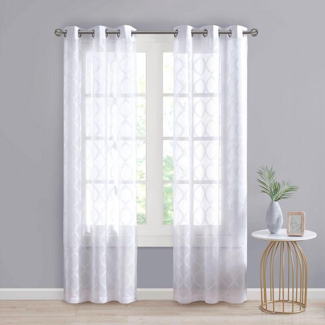 SALT™ Tate 2-Pack 84-Inch Grommet Sheer Window Curtain Panels in White