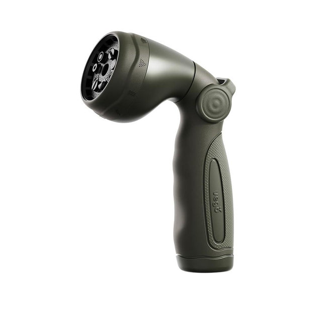 Garden Hose Nozzle - 9 Spray Patterns, Metal, Thumb Control, On/Off Valve, High Pressure Heavy Duty Water Hose Spray Nozzle for Gardening, Lawn Care, and Cleaning Tasks-Seaweed Green