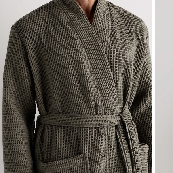 Organic Turkish Waffle Robe - Moss, M