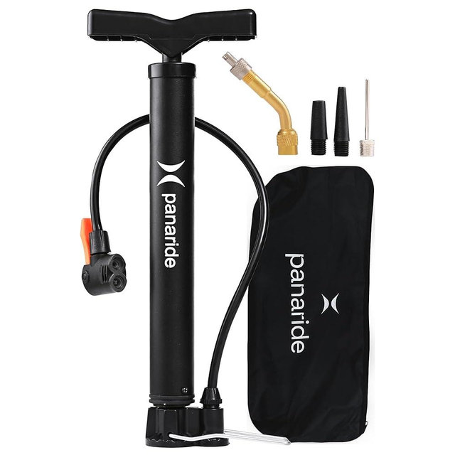 Bike Pump Floor, Advanced Bike Tire Inflator, Bicycle Hand Air Pump with Dual Presta and Schrader Valves, Handheld Bike Pump, Suitable for Road and Mountain Bikes, Baby Stroller, Balls