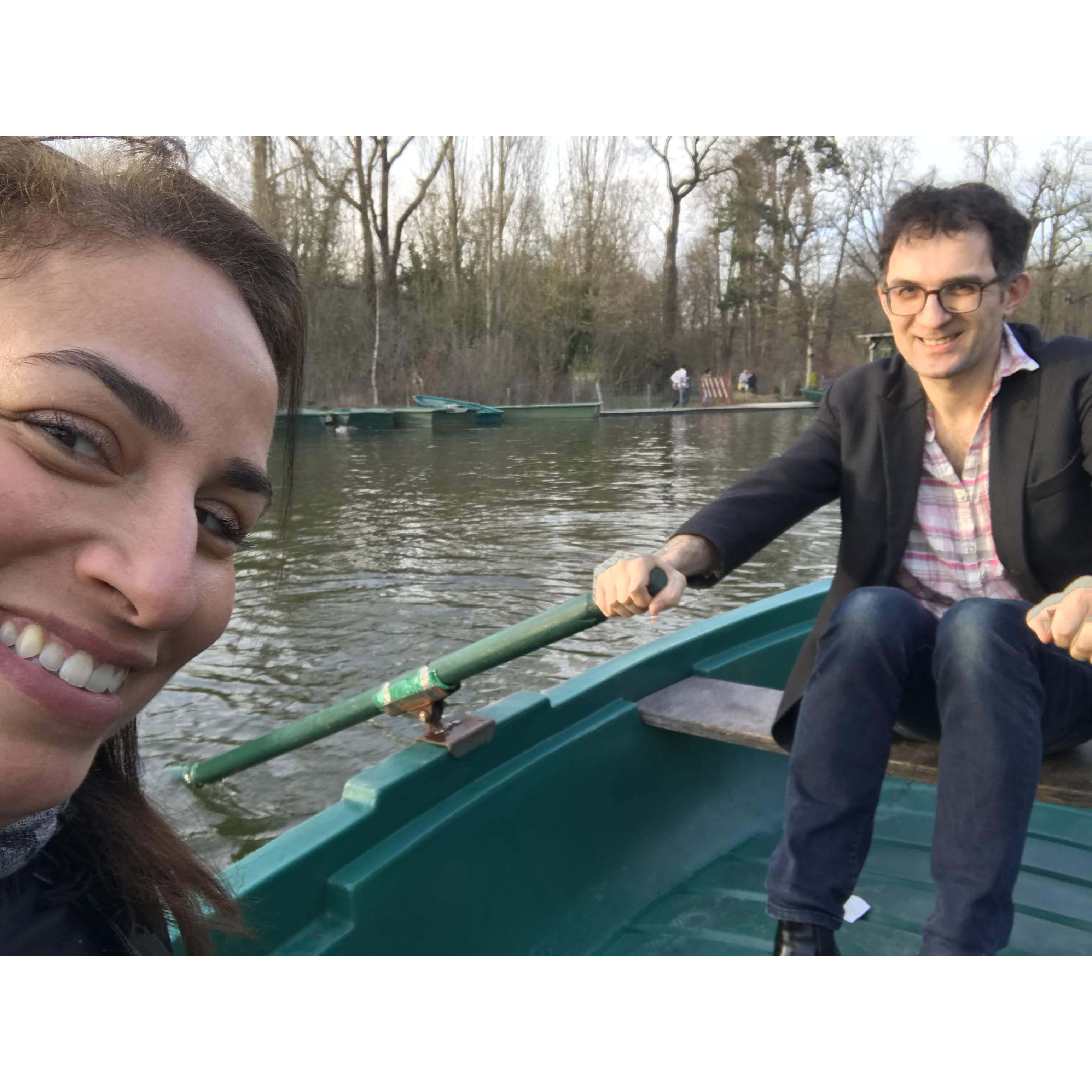 We love rowing boats out at the Bois de Vincennes! March 2017.