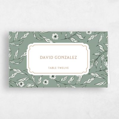 Green Boho Wedding Place Card - Brenton