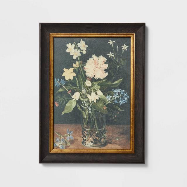 12" x 16" Floral Cotton Canvas Framed Wall Art - Threshold™ designed with Studio McGee