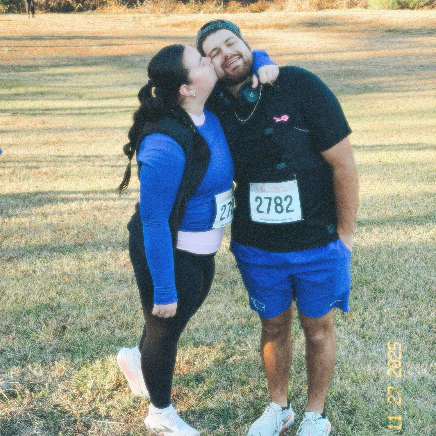 Trying to convince Andrew that we have to be a turkey trot family