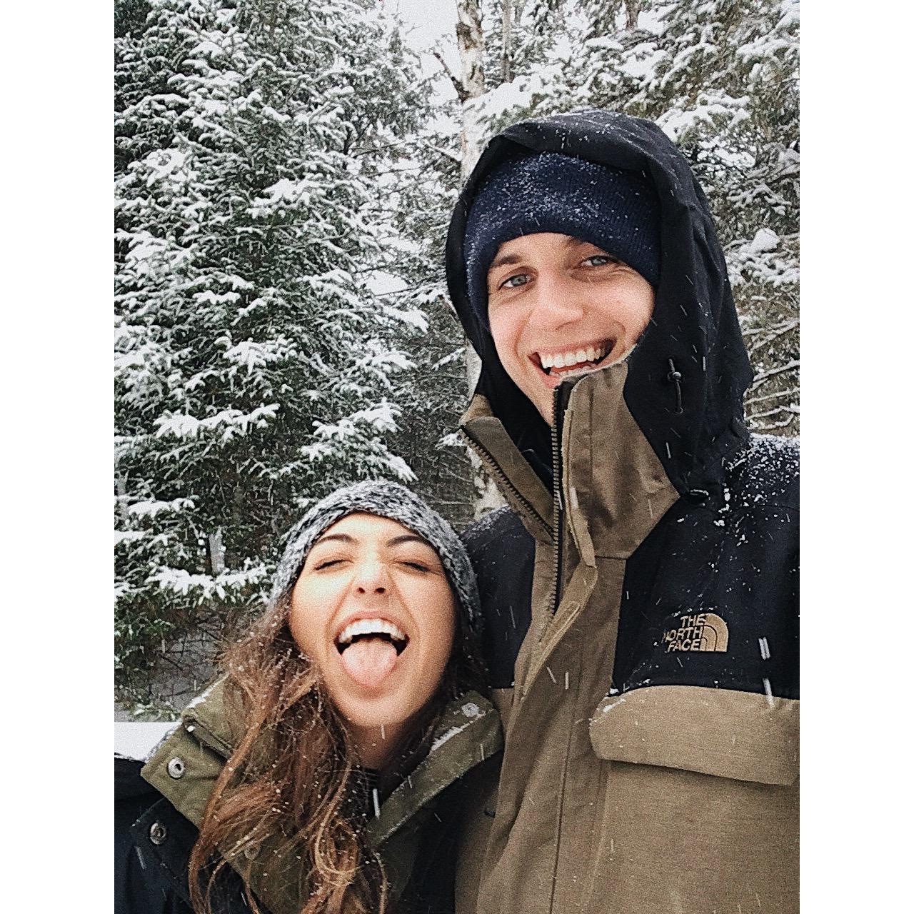 Ice skating on Alex's first visit to Canada!