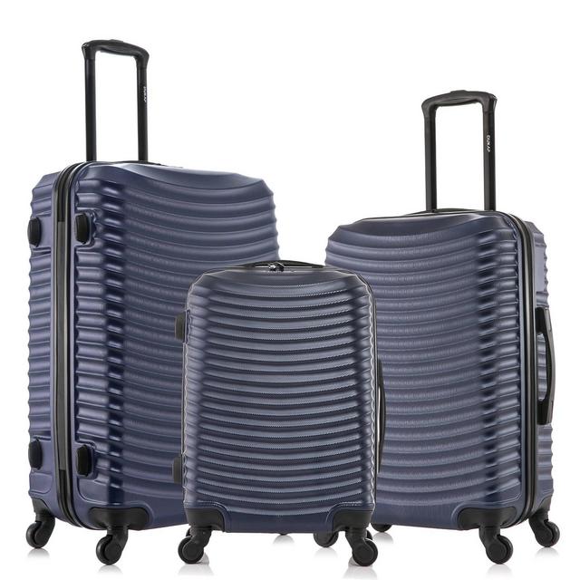 DUKAP Adly Lightweight Hardside Checked Spinner Luggage Set 3pc - Blue