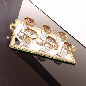 Golden Arabic Mirra Coffee Cups Set  With For Six Person