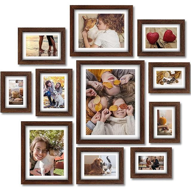 Picture Frames Set of 11 PCS Photo Frames Collage with Mat for Wall Tabletop Including Four 4x6 inch/ Four 5x7 inch/ Two 8x10 inch/ One 11x14 inch