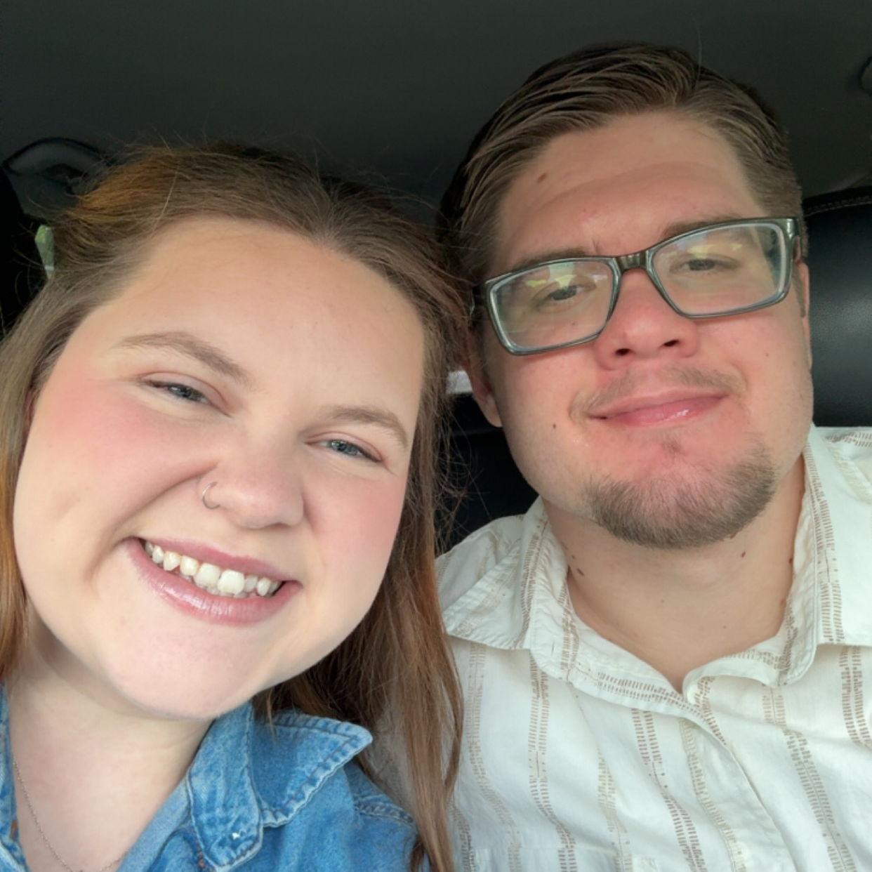 Getting ready to take our engagement photos!
