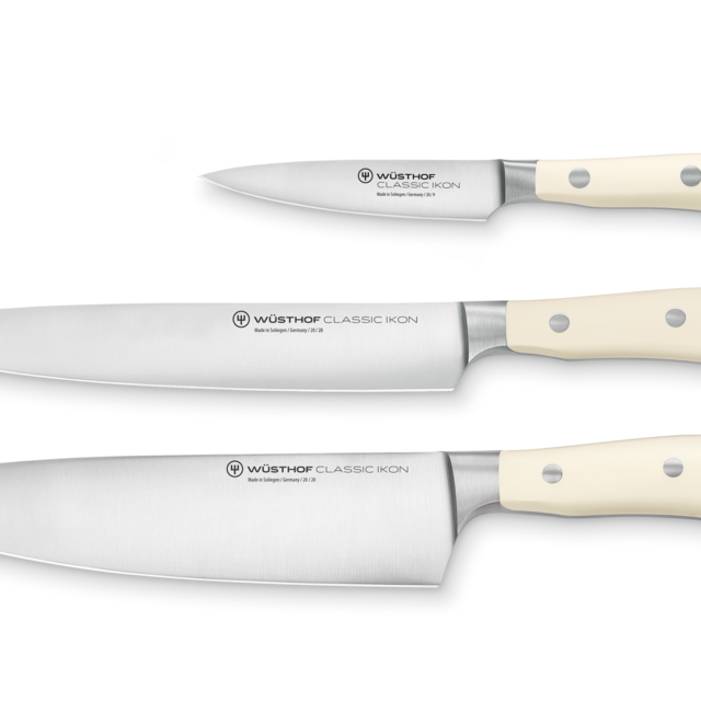 Classic Ikon Crème 3-Piece Chef's Knife Set