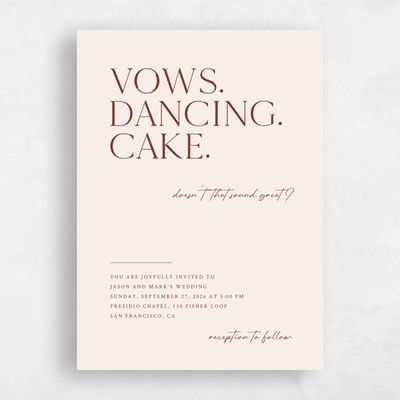 Linen, Beige Wedding Invitation - Celeste Portrait