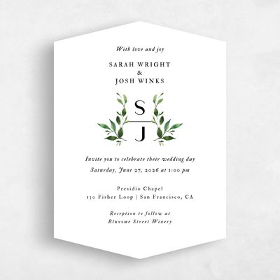 White Diamond Wedding Invitation - Madilou Portrait