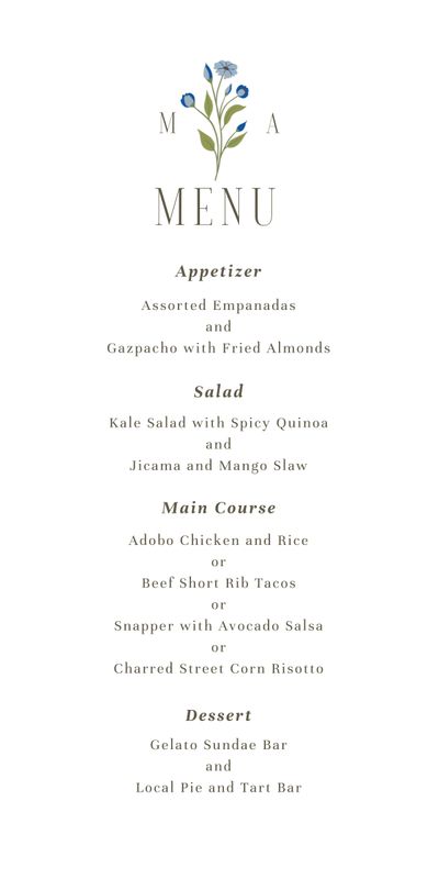 White Oval Wedding Menu - Feuille