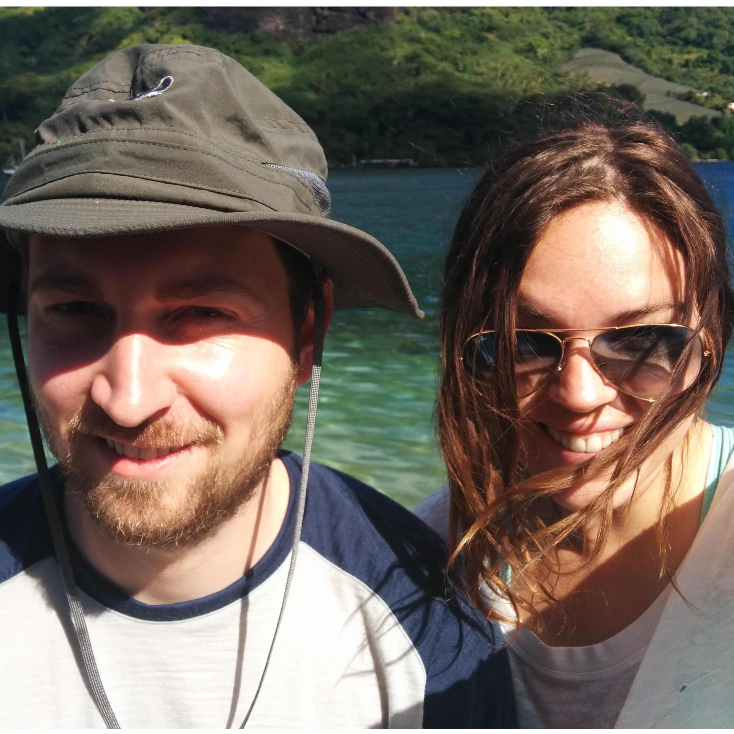 Shared: First time swimming with sharks. Also, Brent's first experience on a group tour. He was amazed by the guide's quirkiness. Kendall loved watching his amazement.
Location: Morea
