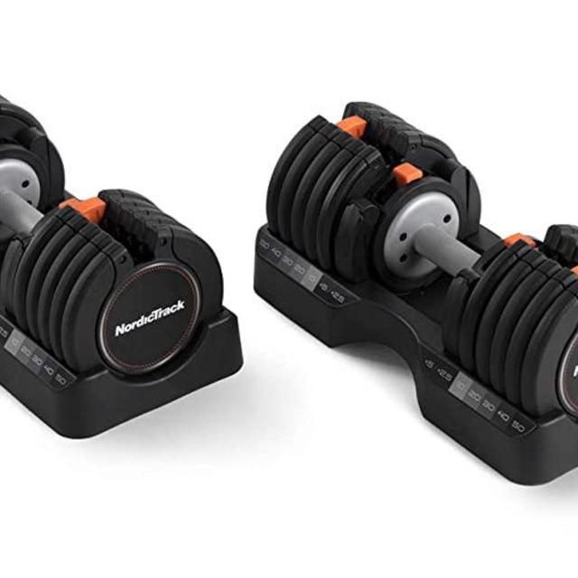 NordicTrack 55 lb Select-a-Weight Dumbbell Pair, Black