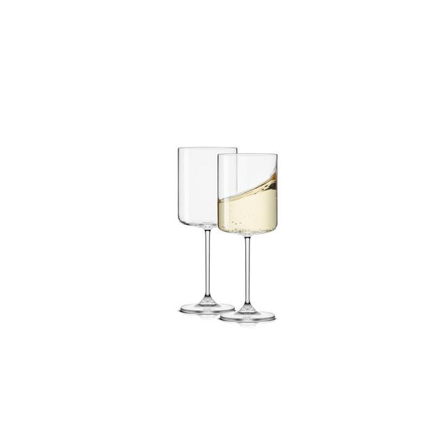 JoyJolt Claire Crystal White Wine Glasses – Set of 2 – 11.4 Ounce Wine Glass Set – Made in Europe