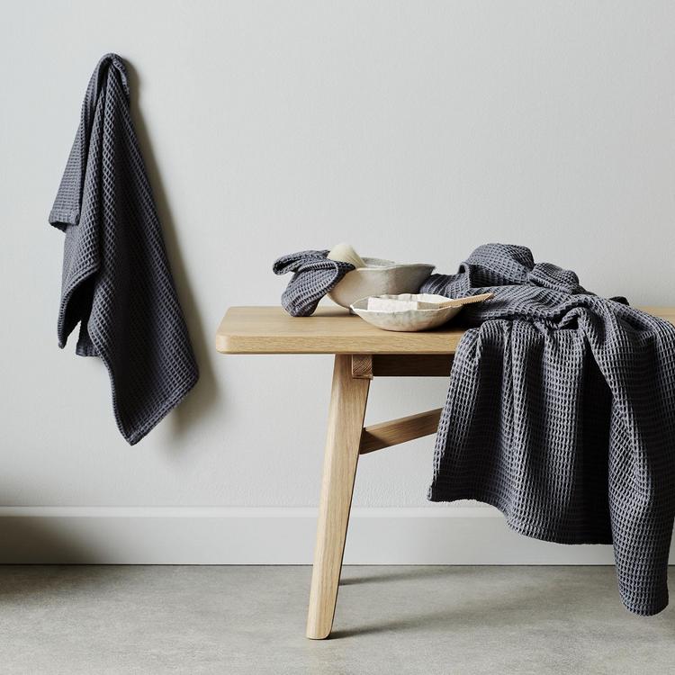 ettitude Waffle Towels - Slate / Face Washer