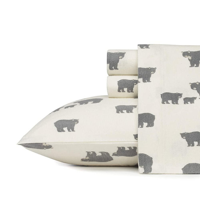 Eddie Bauer Bear Family Flannel Sheet Set, King
