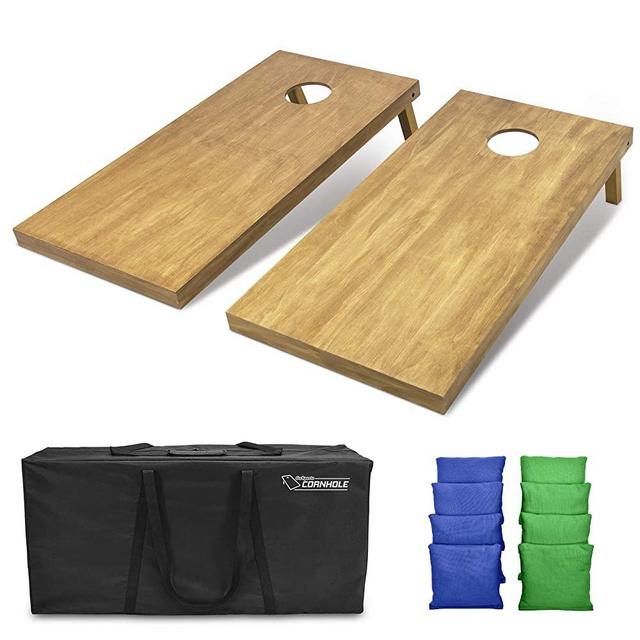 GoSports 4'x2' Regulation Size Wooden Cornhole Boards Set | Includes Carrying Case | Full Regulation Size Bean Bag Toss Boards