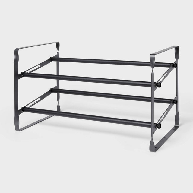 2 Tier Expandable Shoe Rack Black - Brightroom™