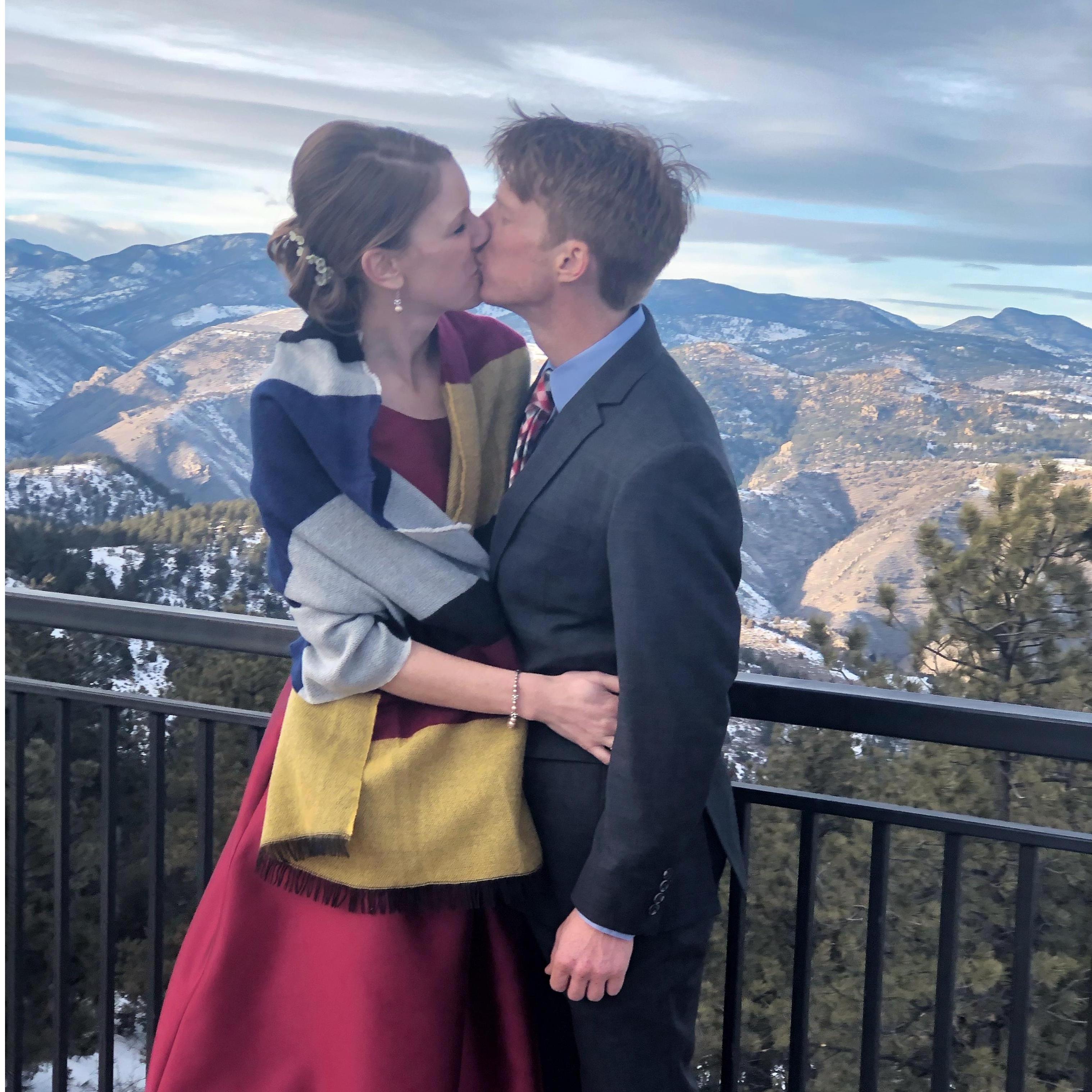 At Sarah's mom's wedding, January 2019.
