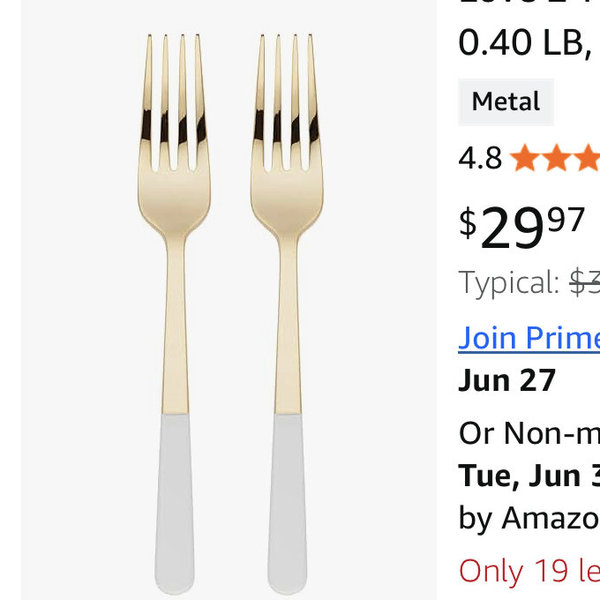 Wedding Cake - Kate Spade New York Love 2-Piece Tasting Fork Set, 0.40 LB, Metallic