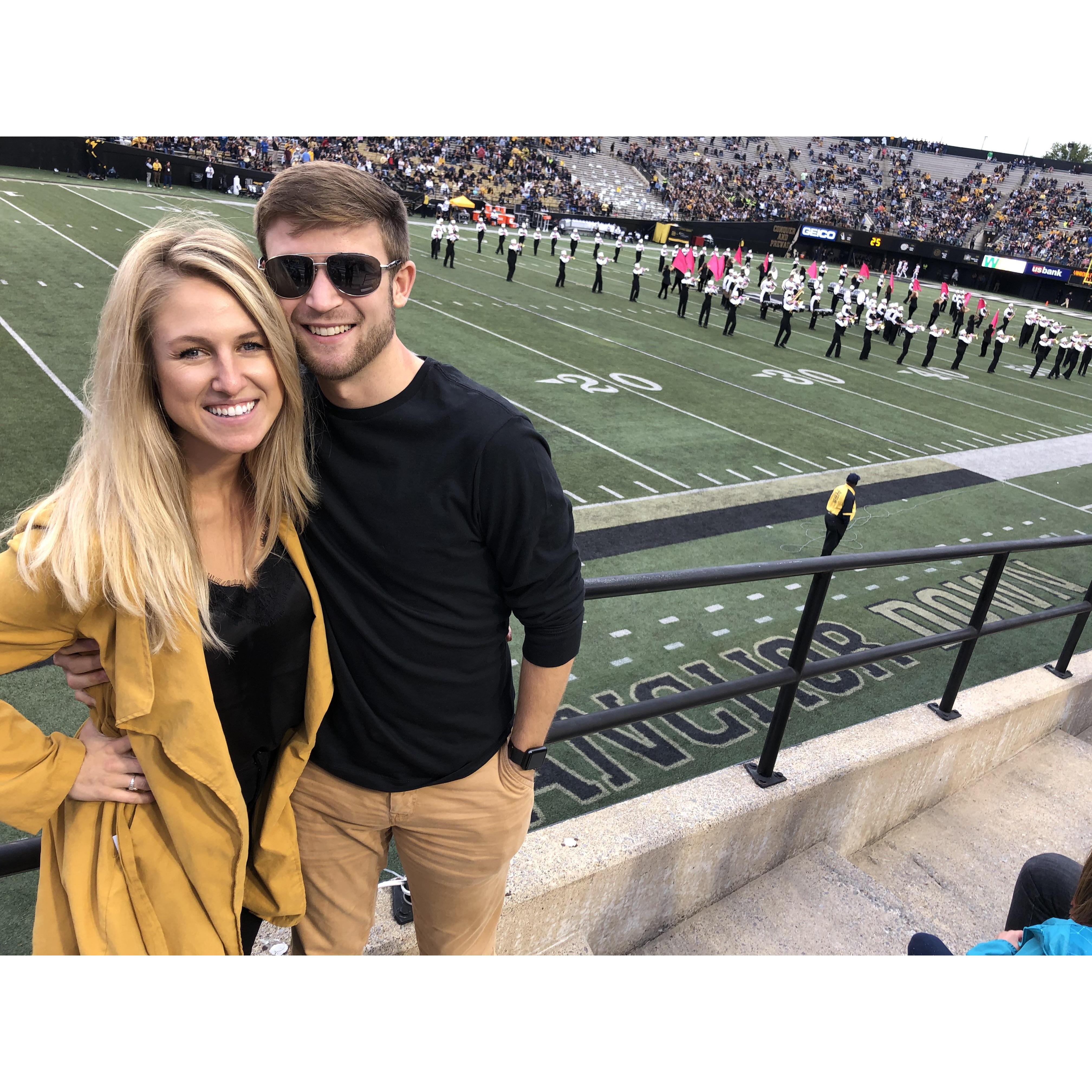 One of the only times Teran was a Mizzou fan. Mizzou at Vandy for homecoming. We walked from my apartment!!