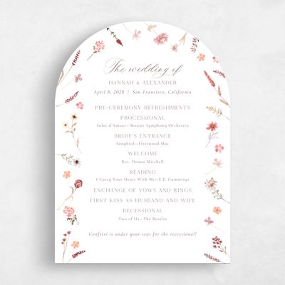 White Arch Wedding Program - Lino