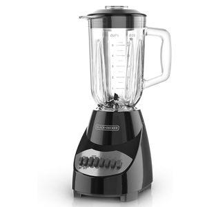BLACK+DECKER Countertop Blender with 6-Cup Glass Jar, 10-Speed Settings, Black, BL2010BG