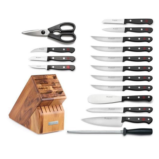 Wüsthof Gourmet 17-Piece Knife Block Set, Acacia