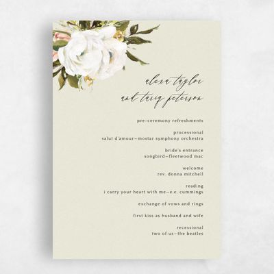 Beige Wedding Program - Octavia