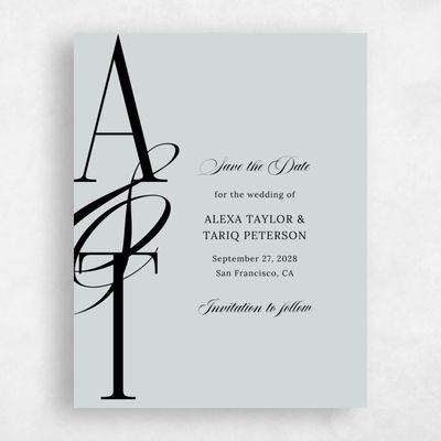 Grey Wedding Save the Date - Kellan Portrait