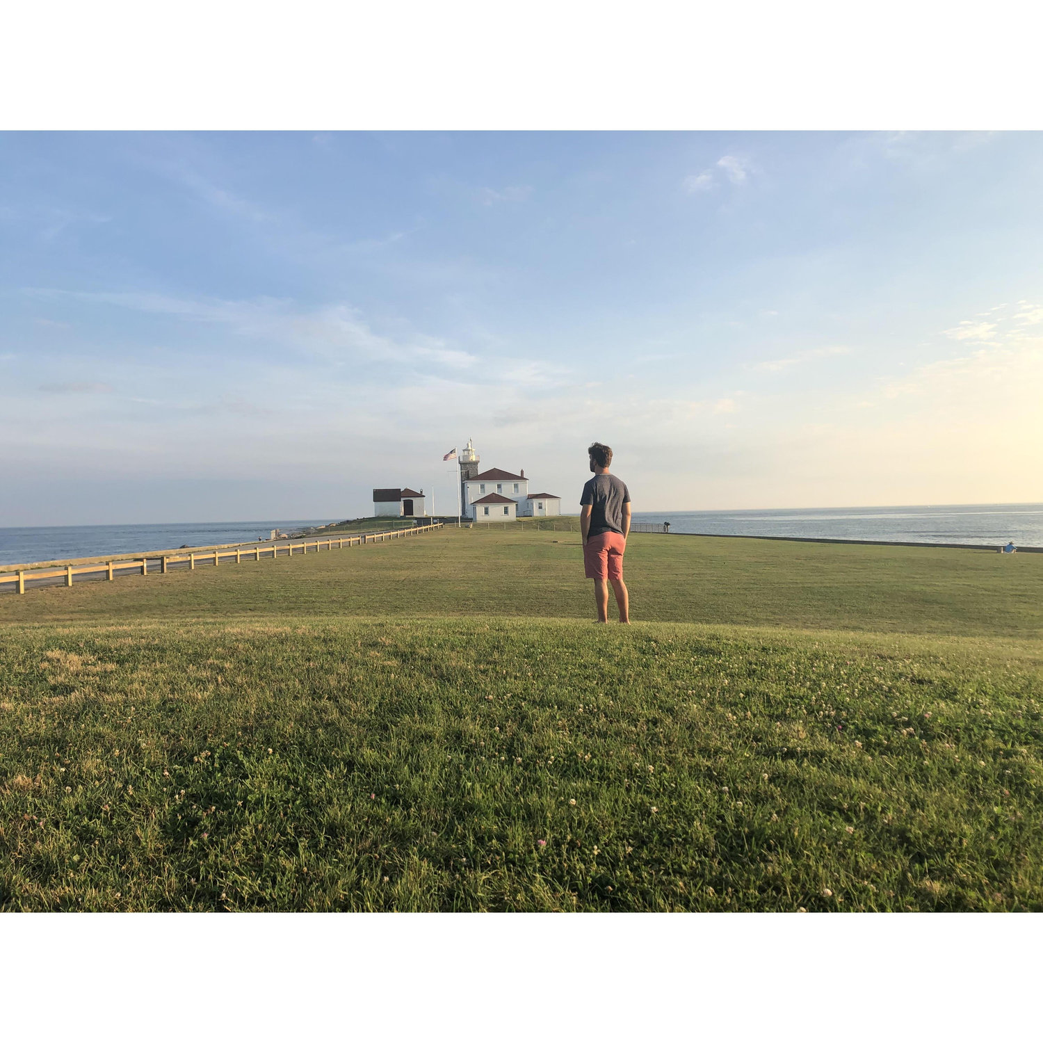 Our first time visiting Watch Hill Light, where Ben proposed a year later.