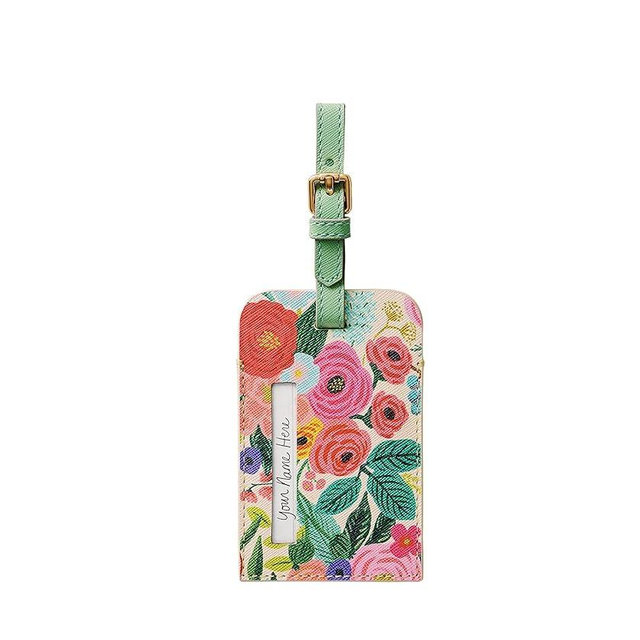RIFLE PAPER CO. Garden Party Luggage Tag for Suitcase and Luggage, Travel Must Have Accessory for Women, Bag Tags Printed in Full Color with Foil Stamped Logo, 4.33" L × 2.75" W