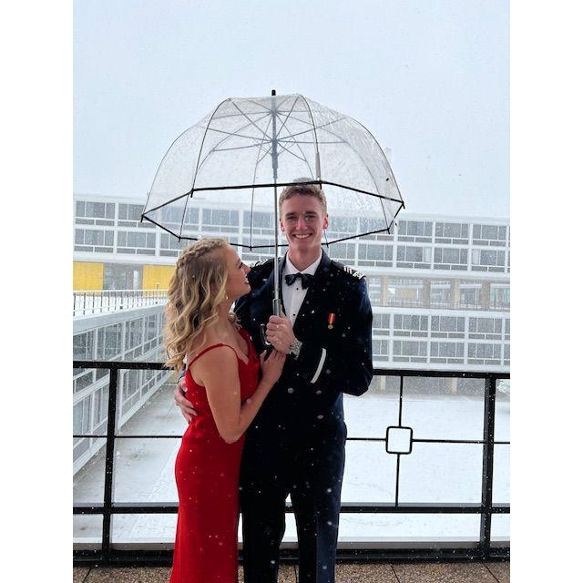 Ring Dance on a snowy evening at USAFA, 2022