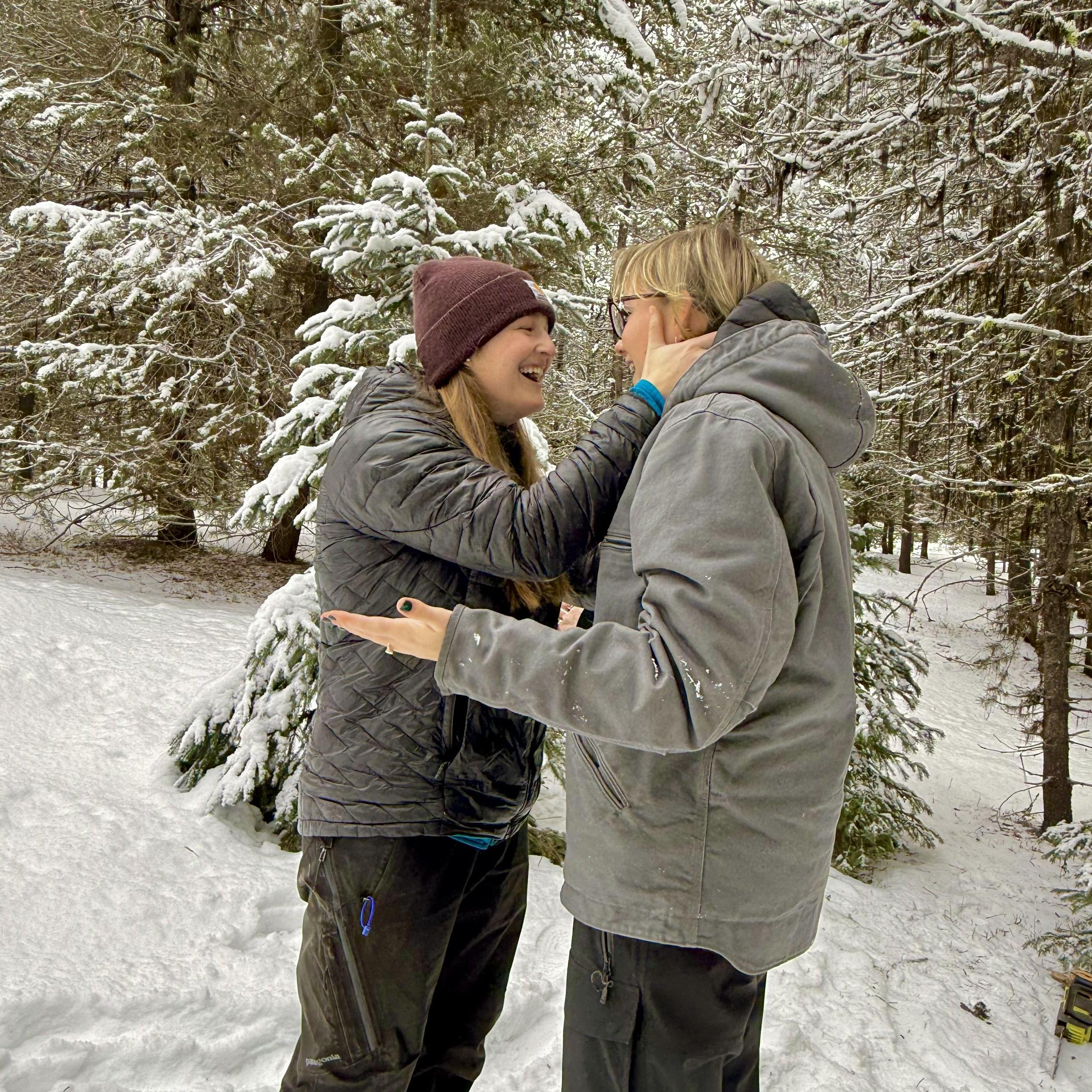 The aftermath of our engagement in the middle of the forest! December 2024.