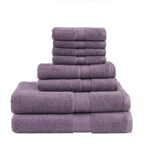 6pc Checkered Bath Towel Set Silver - Cassadecor