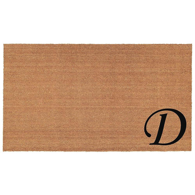 Home & More 153622436D Urban Chic Monogram Doormat (Letter D), Black/Natural, 24" x 36"