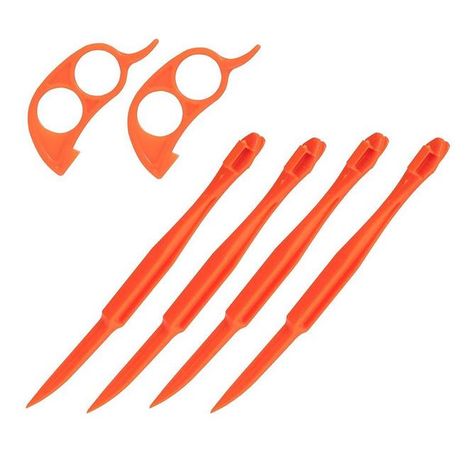 Soft Home Premium Plastic Orange Peeler Lemon Citrus Peel Cutter Vegetable Slicer Fruit Tools (Long Handle Type Orange 4 Pack; Mouse Type orange 2 Pack) (orange)