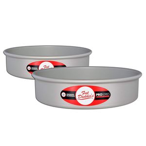 Fat Daddio's Anodized Aluminum Round Cake Pan, 6 Inch x 2 Inch, Set of 2