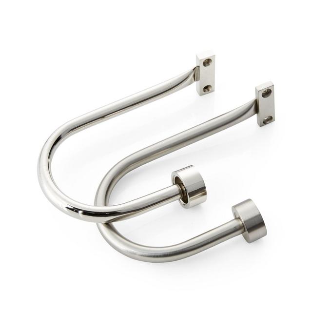 CB Brushed Nickel Curtain Tiebacks, Set of 2