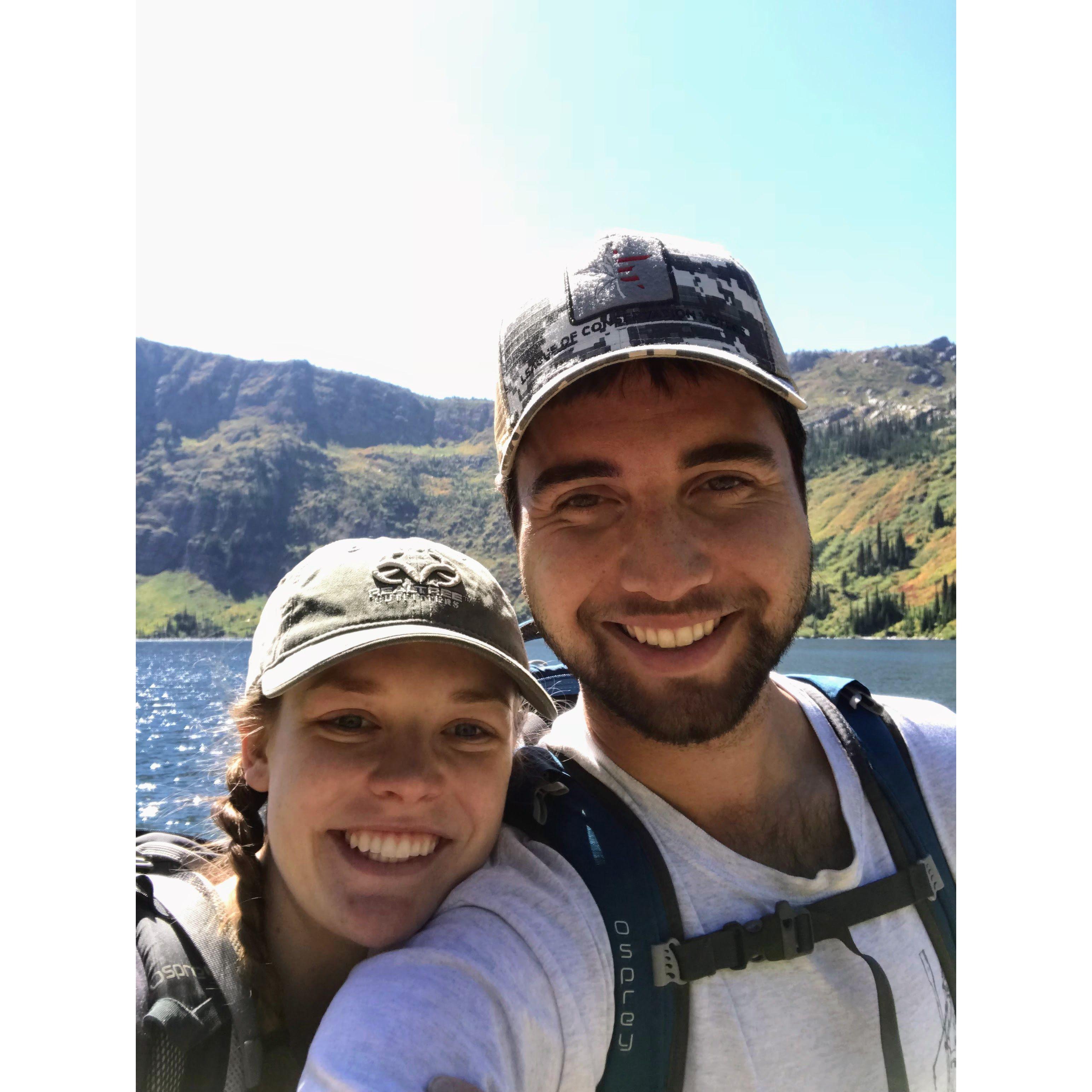 We first said "I love you" on Hadley's birthday backpacking trip to Heart Lake in the Great Burn. (September 2018)