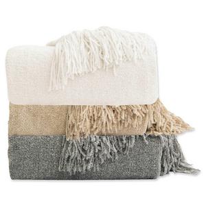 Chenille Luxury Heavyweight Hanging Throw Blanket-Grey