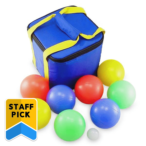 Playaboule NEW Ultimate Patented 4 Color Lighted Bocce Set 107mm Li-ion *V5* Plugs