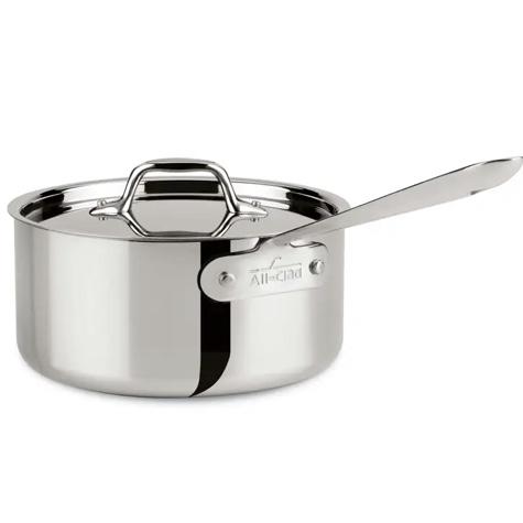 D3 Stainless 3-Ply Bonded Cookware, Sauce Pan with Lid, 3 quart