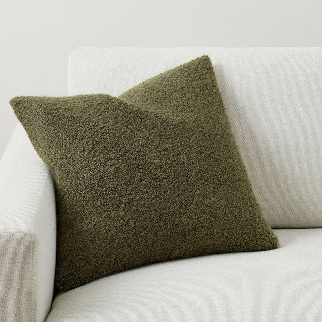 Boucle Pillow Cover, 20", Loden