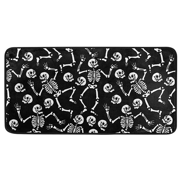 YiGee Human Skeletons Kitchen Rug Mat Runner, Washable Waterproof Anti Fatigue Non Slip Memory Foam Rubber Backing Comfort Standing Rug for Kitchen Floor Home Office Laundry 39x20 Inches