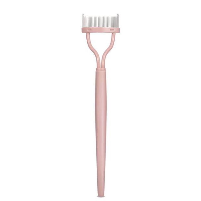 Eyelash Comb, Eyelashes Separator Curler Makeup Mascara Applicator Comb Cover Long Handle with False Eyelashes Applicator Tool (Light Pink)