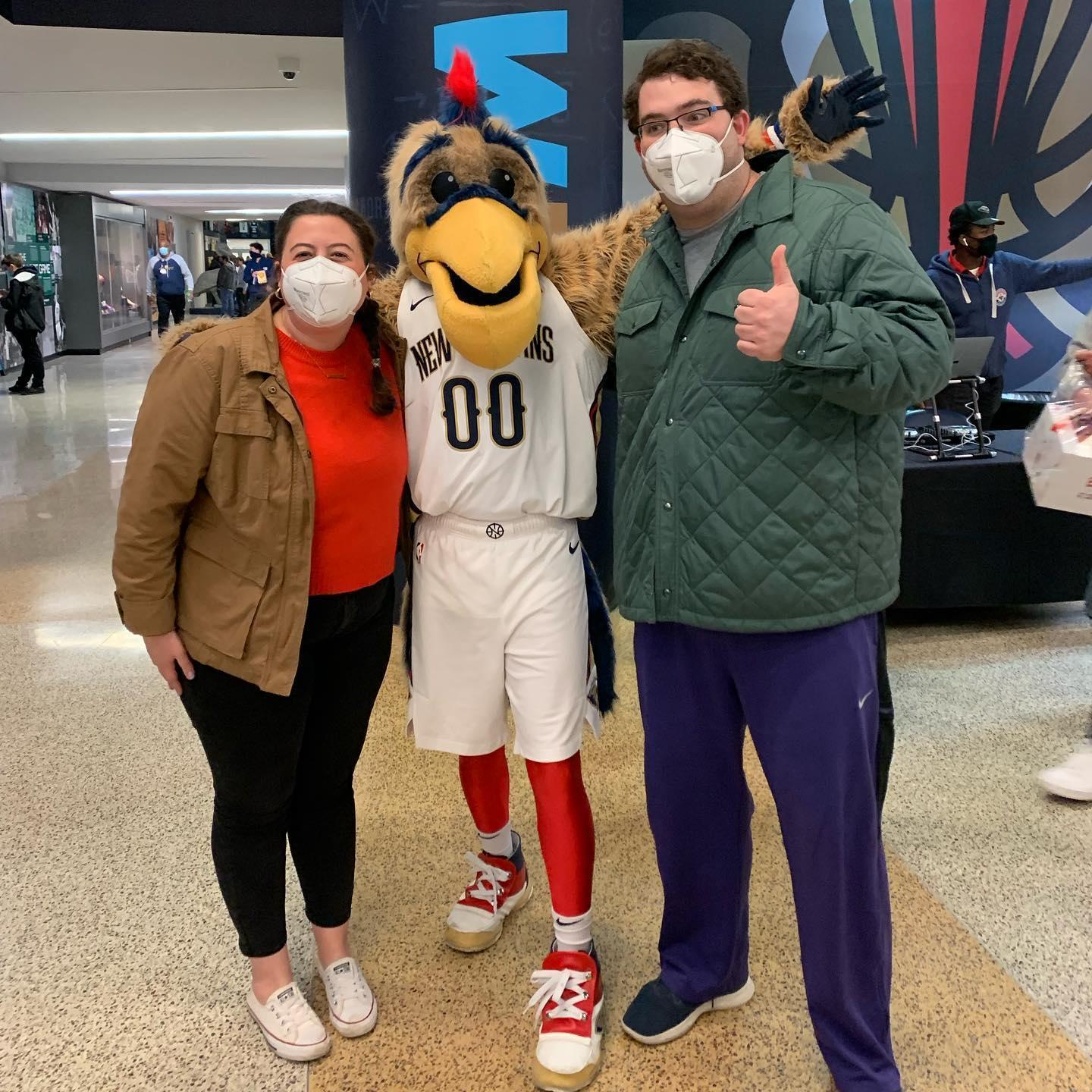 Andy and Alex in New Orleans at a Pelicans game